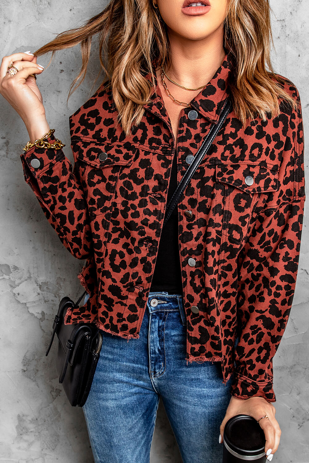 leopard-print denim jacket | Waxman Brothers | Eraldo.com
